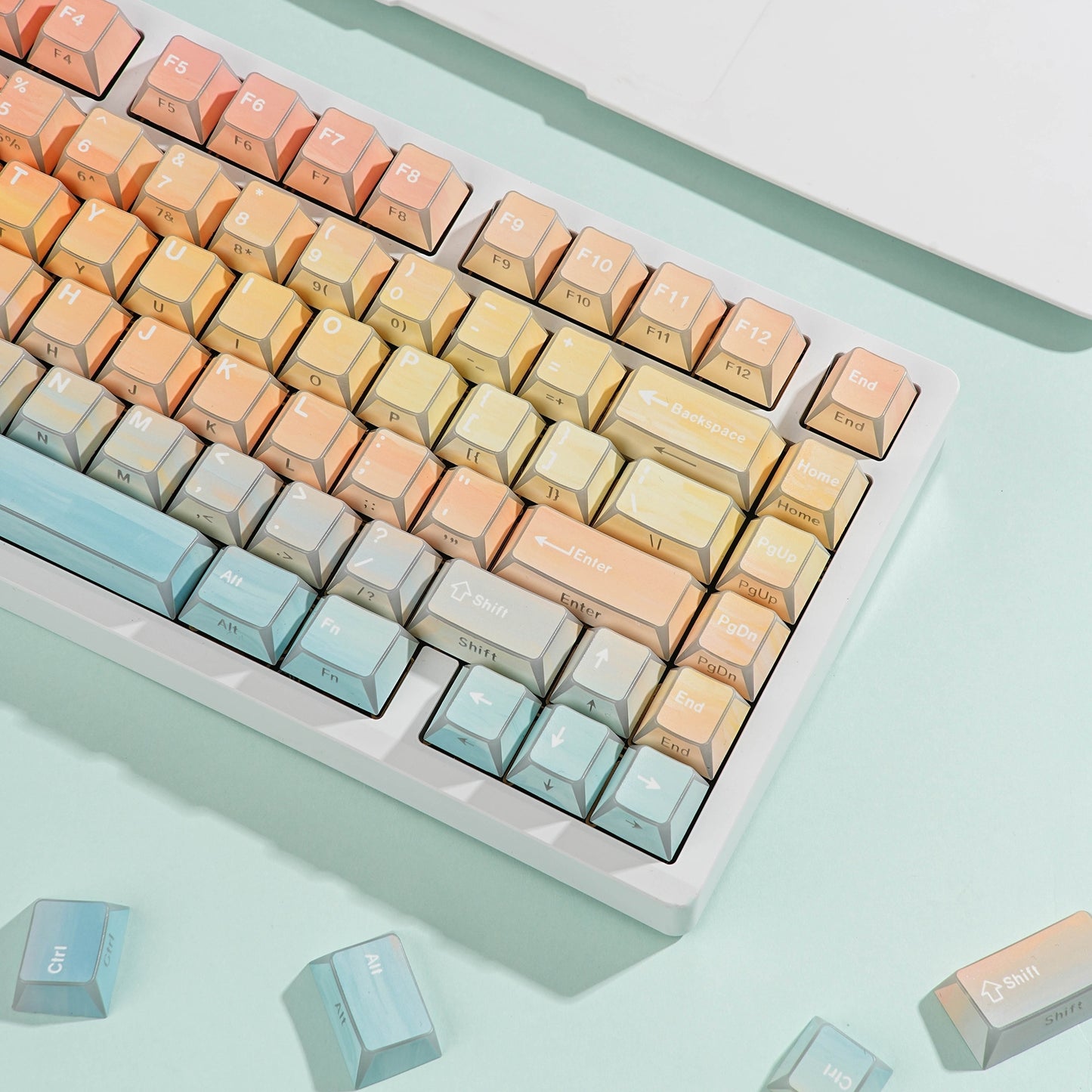 Ocean Sunset Prism Cherry Dual Legends Backlit Keycaps
