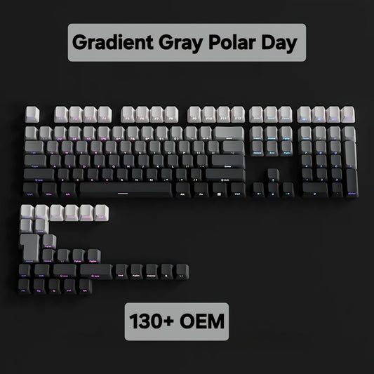 Gradient Gray Polar Day OEM Side Backlit Keycaps