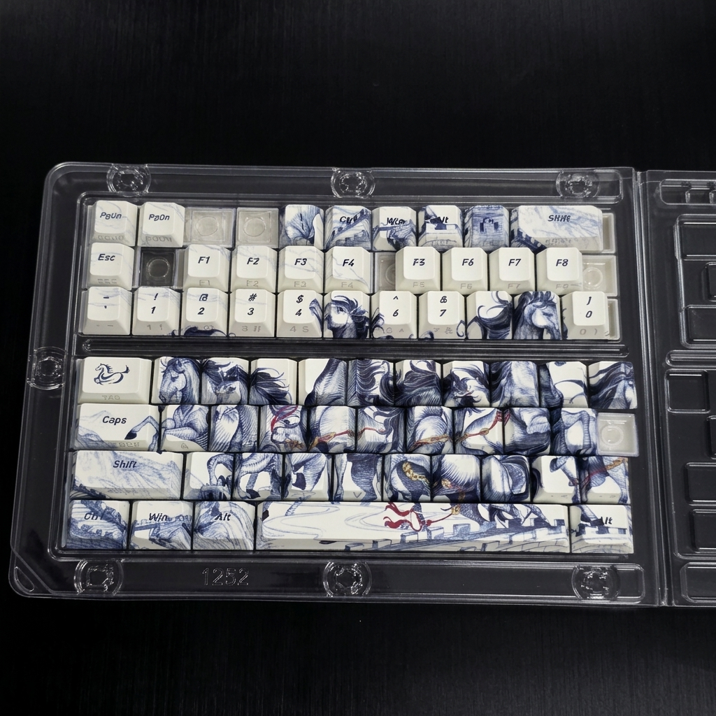 Eight Horses Side Backlit Dual Legends Keycaps READ DESCRIPTION