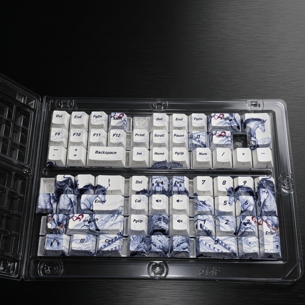 Eight Horses Side Backlit Dual Legends Keycaps READ DESCRIPTION