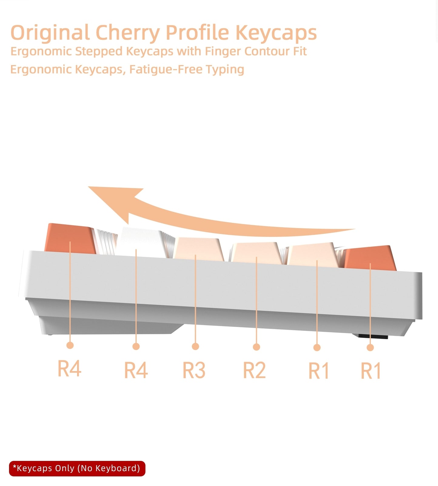 Caramel Warm Glow Cherry Dye Sub PBT Keycaps