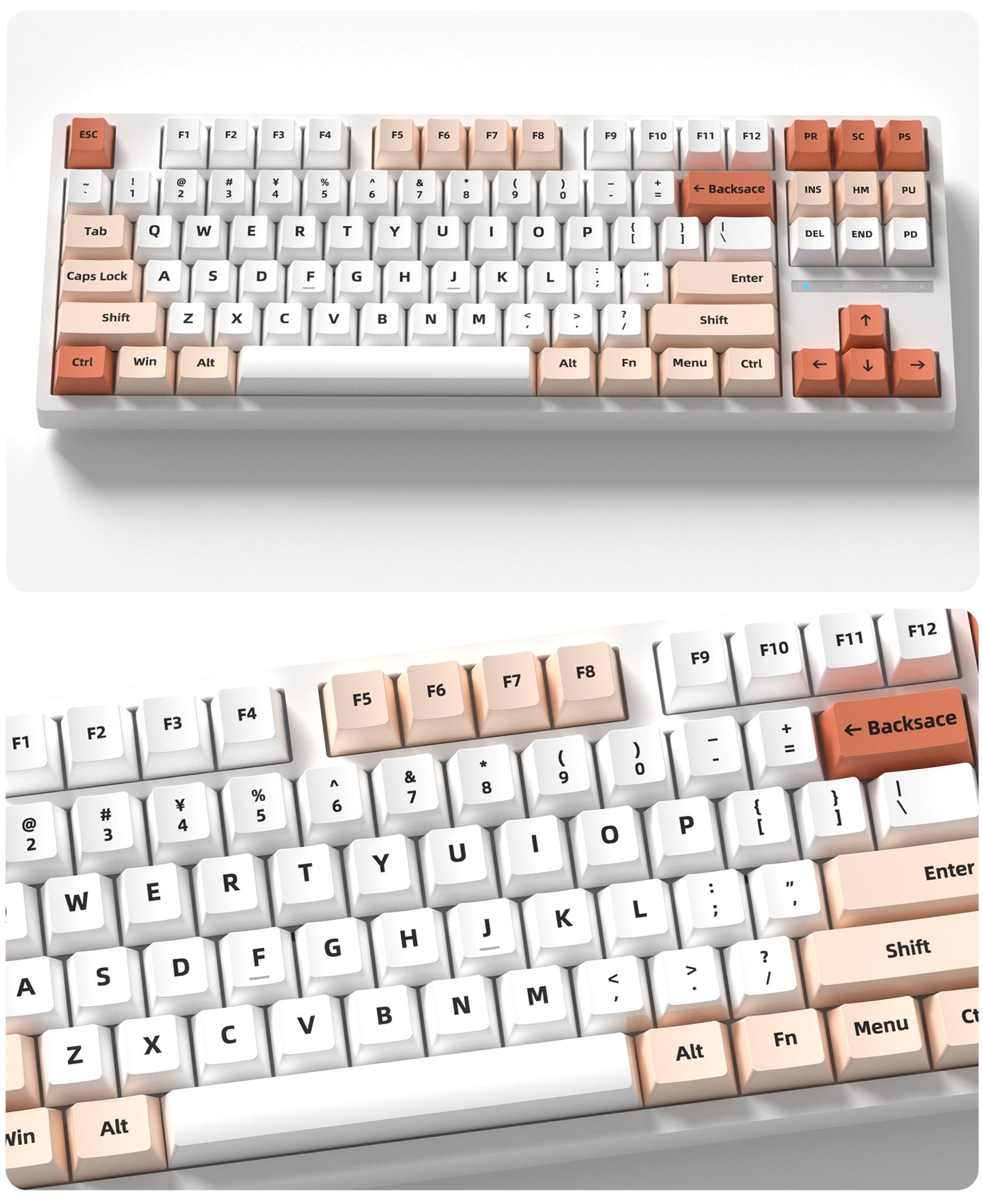 Caramel Warm Glow Cherry Dye Sub PBT Keycaps