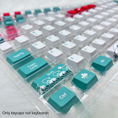 Coral Sea Cherry PBT Keycaps