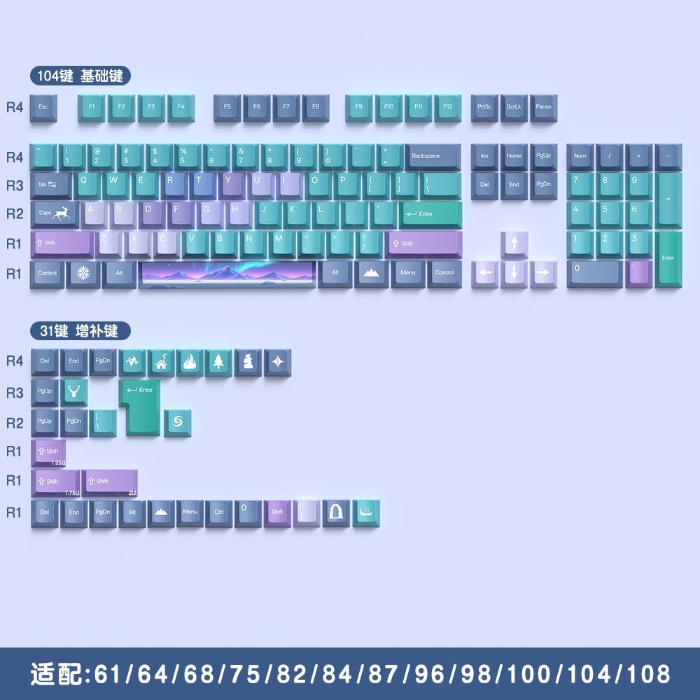 Nordic Aurora Quality Cherry PBT Keycaps