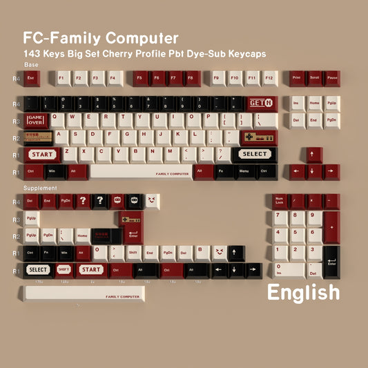 Family Computer 1.7mm Thick PBT Keycaps