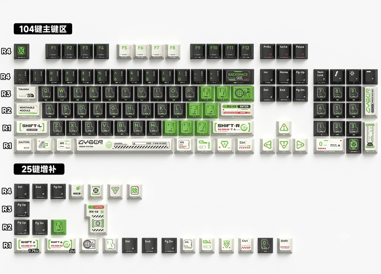 Phantom Mecha Cherry Side Backlit PBT Keycaps