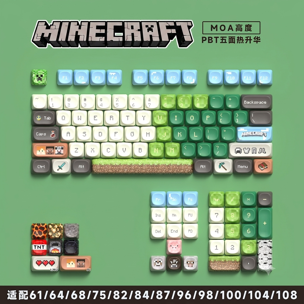 Minecraft Premium Quality MOA PBT Keycaps