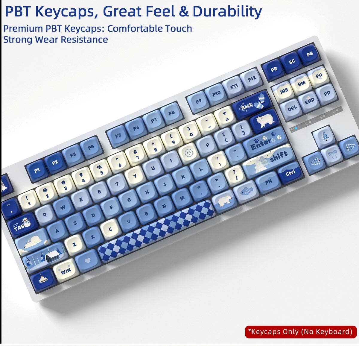 Polar Bear MOA PBT Keycaps