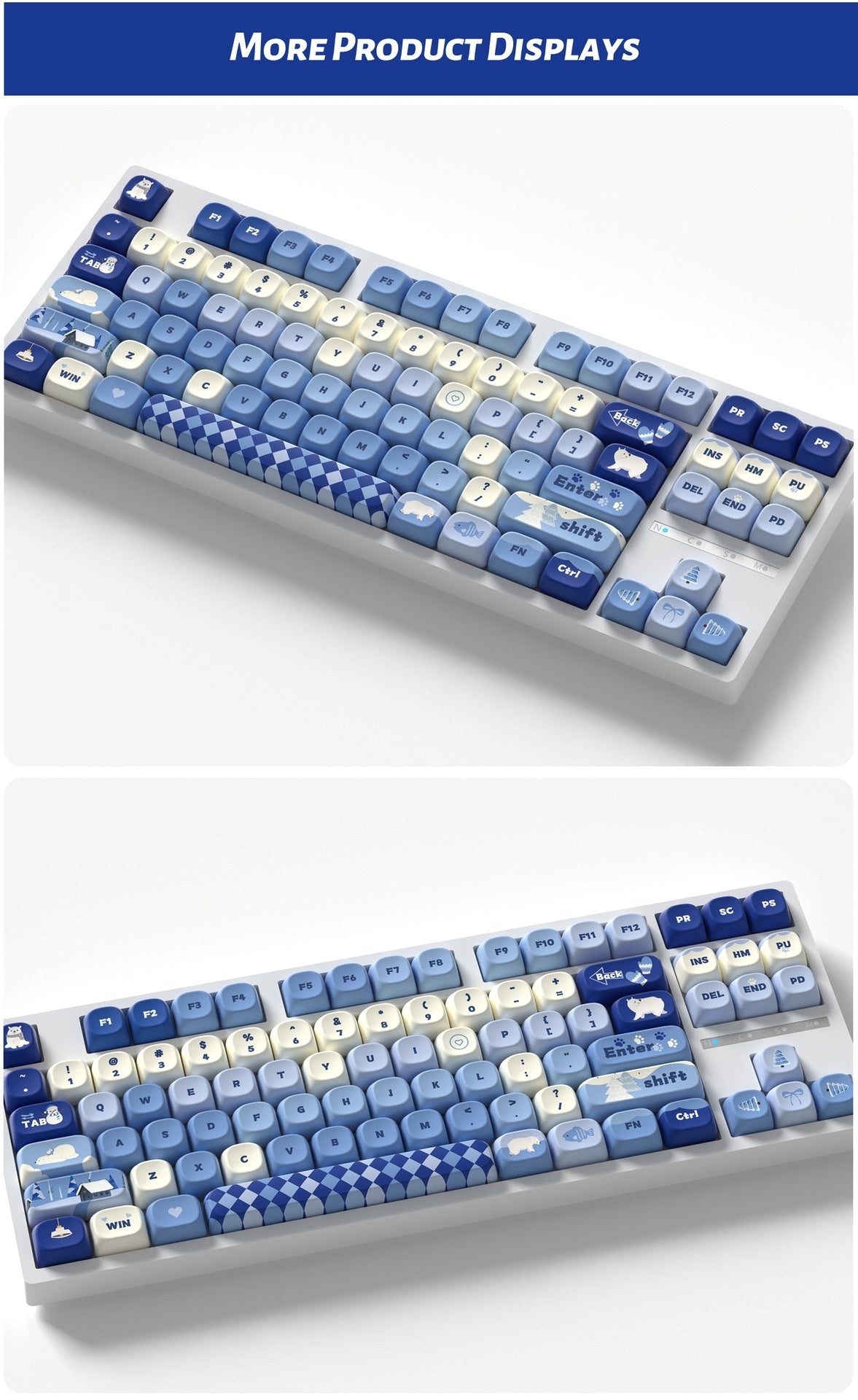 Polar Bear MOA PBT Keycaps