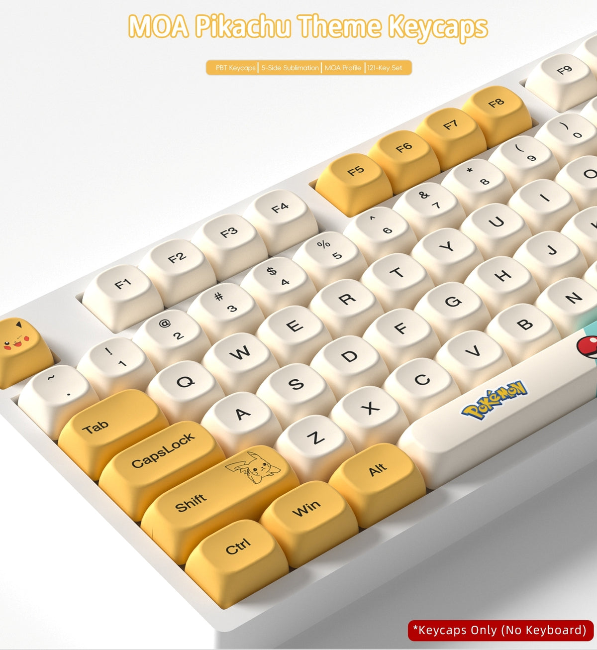 Pikachu Pokemon MOA PBT Keycaps