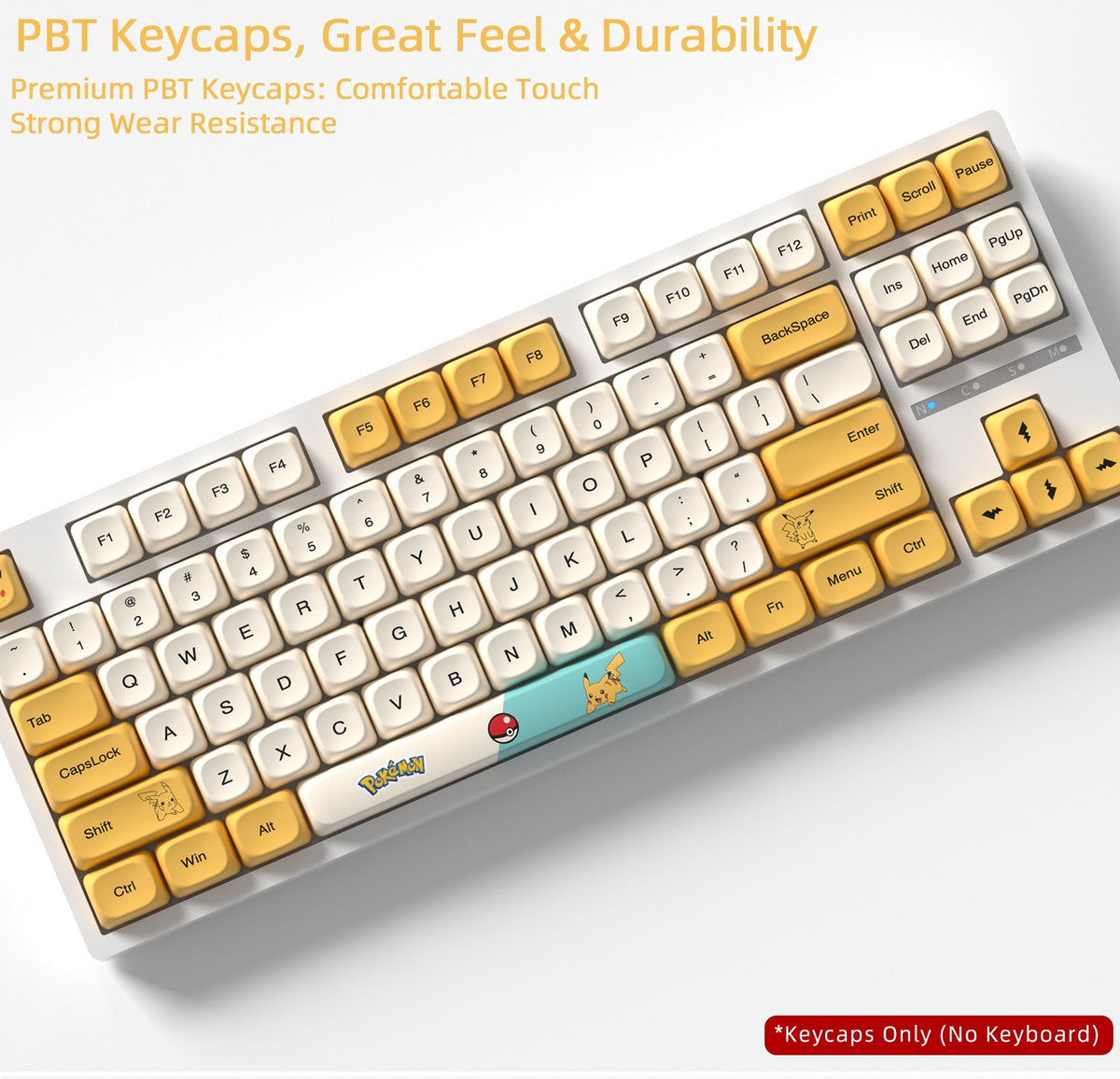 Pikachu Pokemon MOA PBT Keycaps
