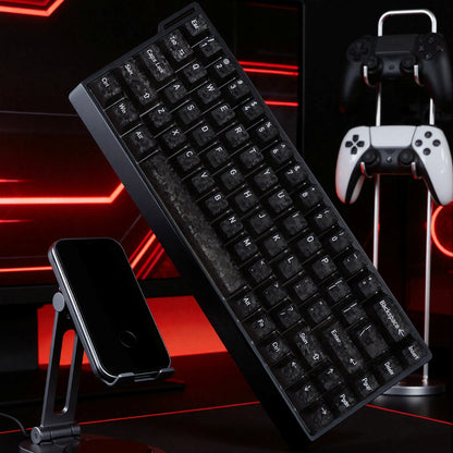 Black Carbon Fiber Texture Top Translucent Keycaps