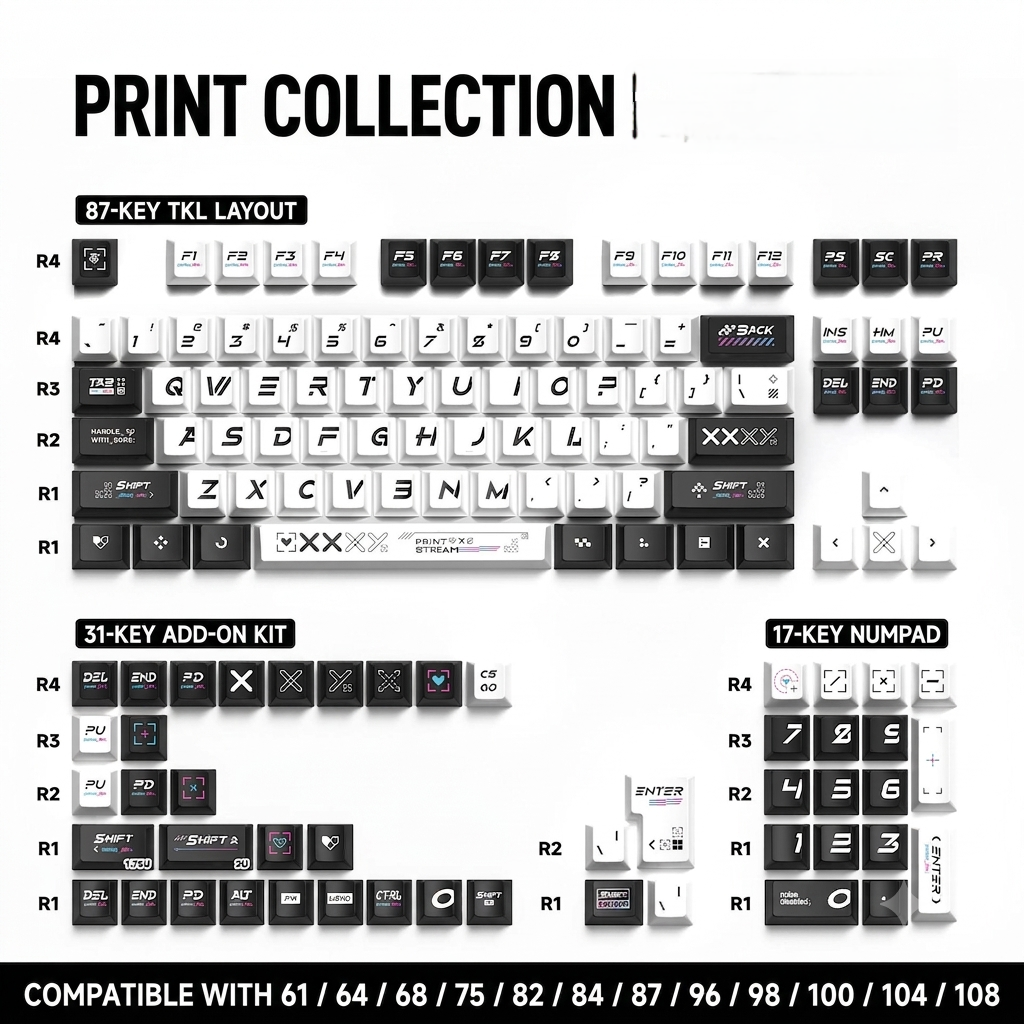 Counter Strike Print Stream Cherry PBT Thick Keycaps