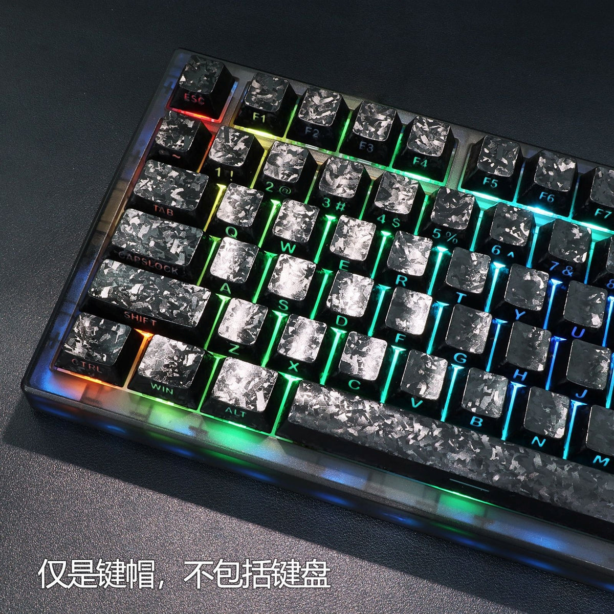 Forged Carbon Side Backlit Cherry Keycaps Smart Kit