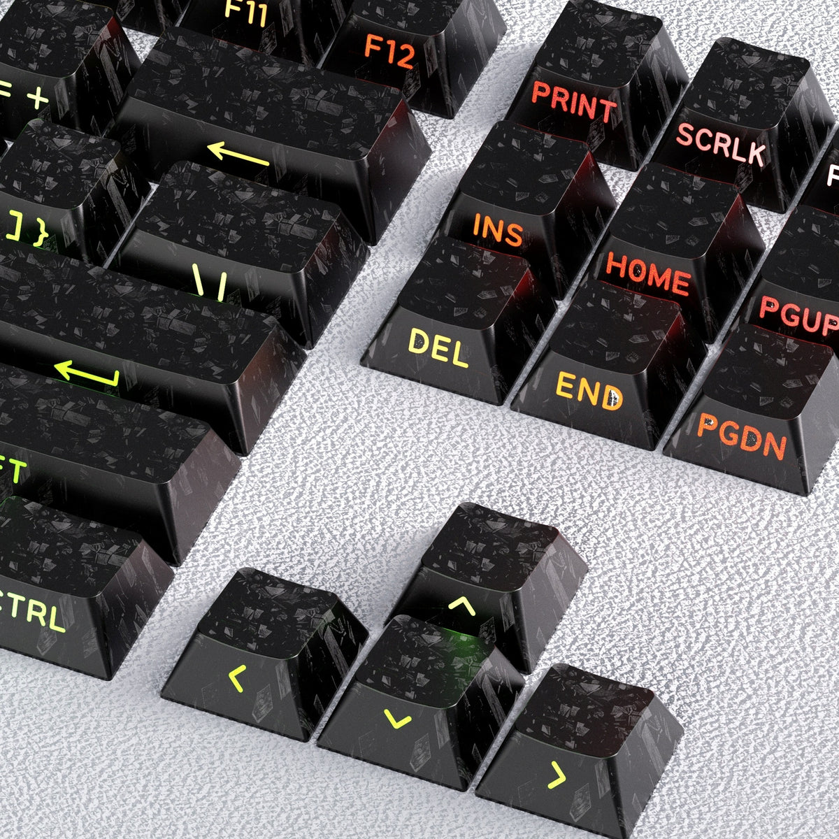 Forged Carbon Side Backlit Cherry Keycaps Smart Kit