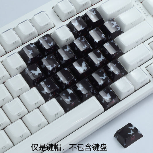 FlutterBloom Heart Layout 21-Key Artisan Keycap Set