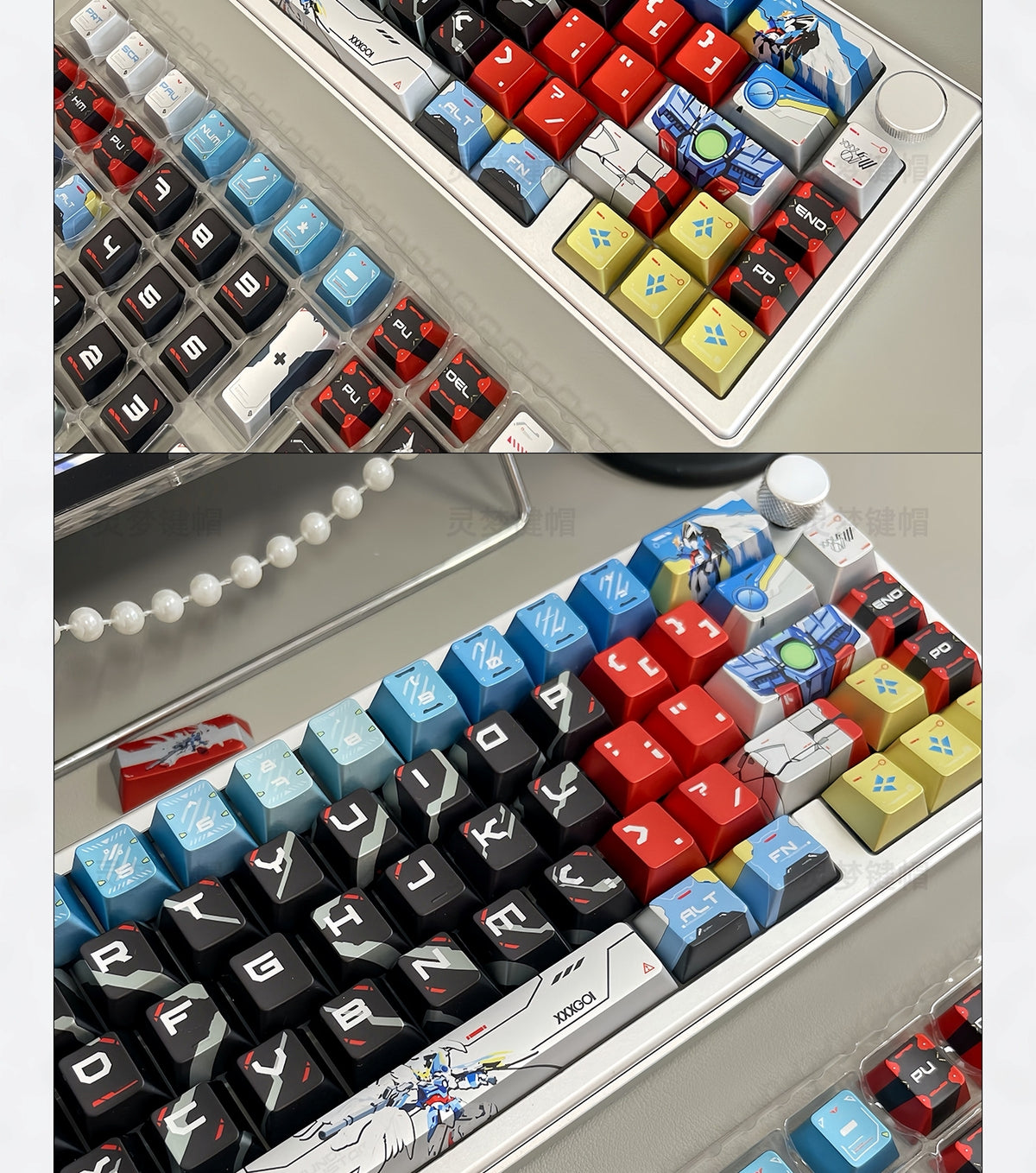Wing Zero Gundam Quality Metallic Paint Cherry PBT Keycaps