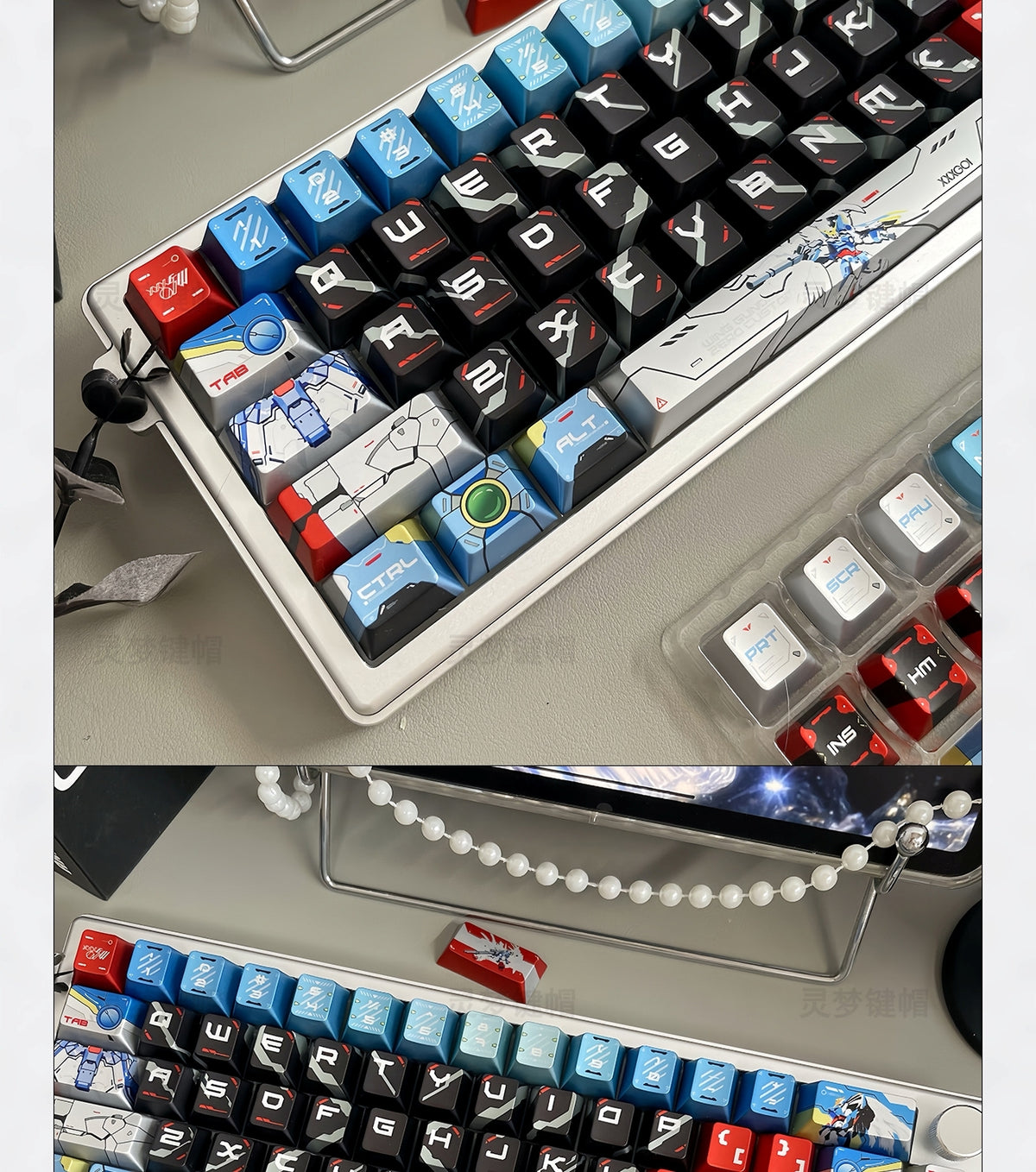 Wing Zero Gundam Quality Metallic Paint Cherry PBT Keycaps