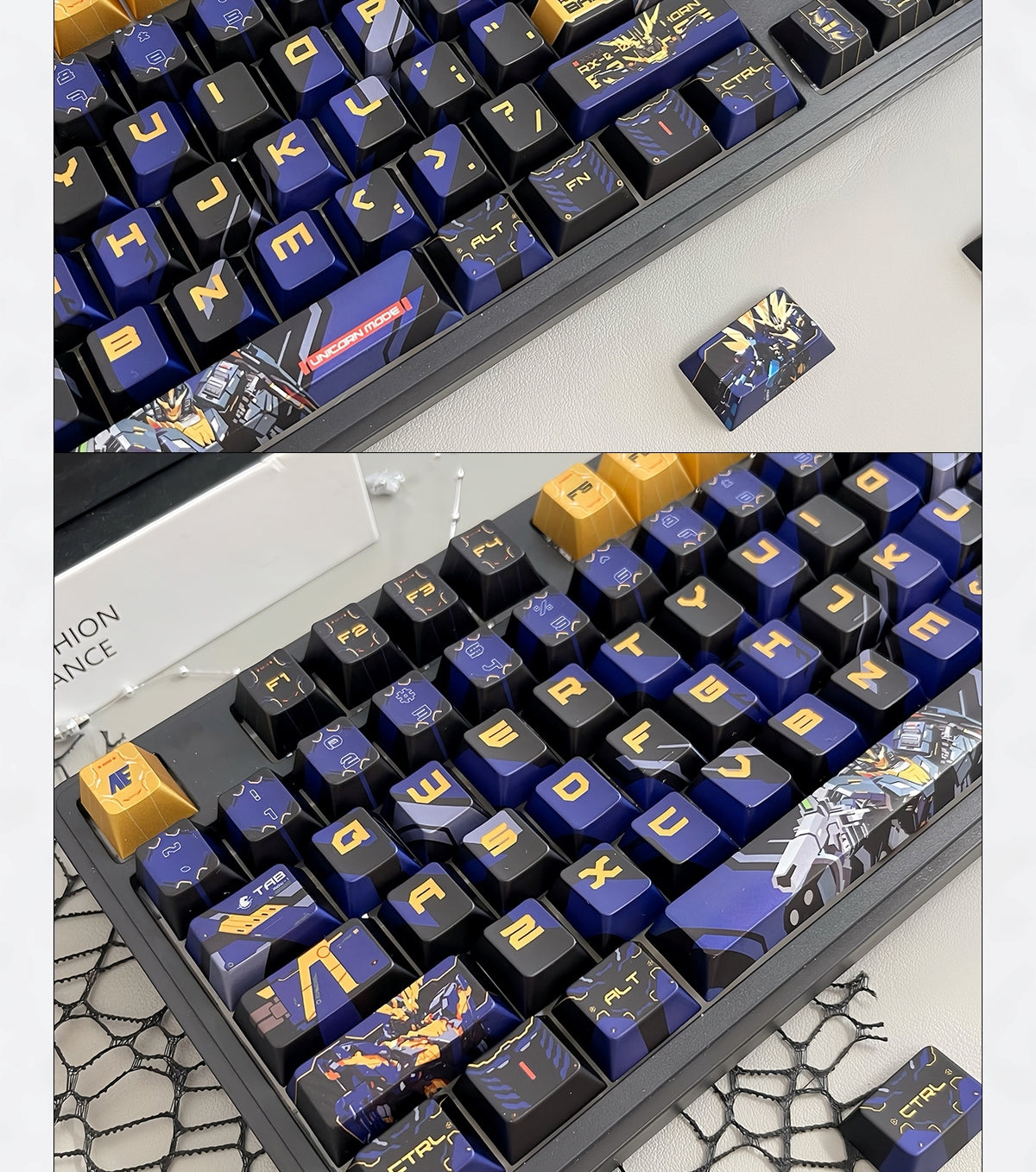 Banshee Project RX-O Gundam Quality Metallic Paint Cherry PBT Keycaps