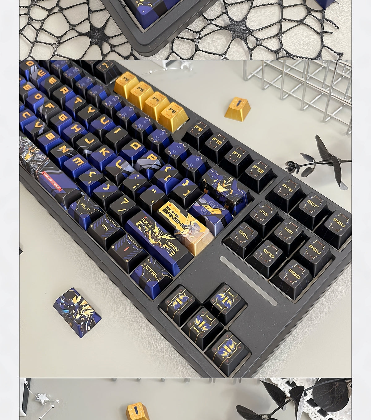 Banshee Project RX-O Gundam Quality Metallic Paint Cherry PBT Keycaps