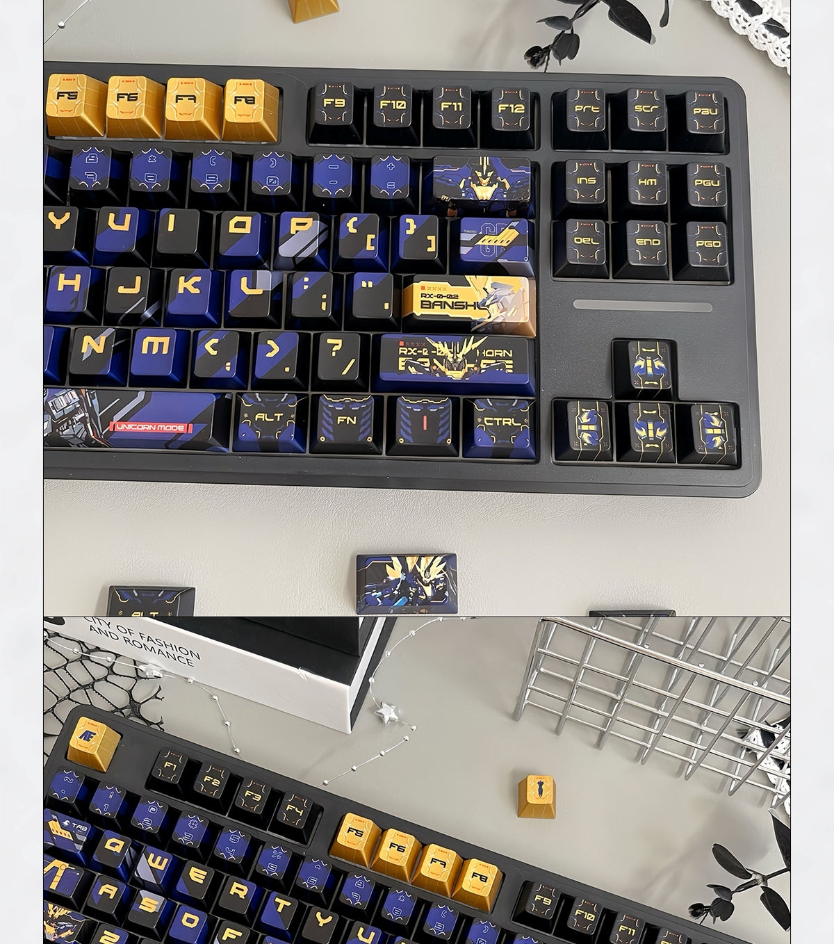Banshee Project RX-O Gundam Quality Metallic Paint Cherry PBT Keycaps