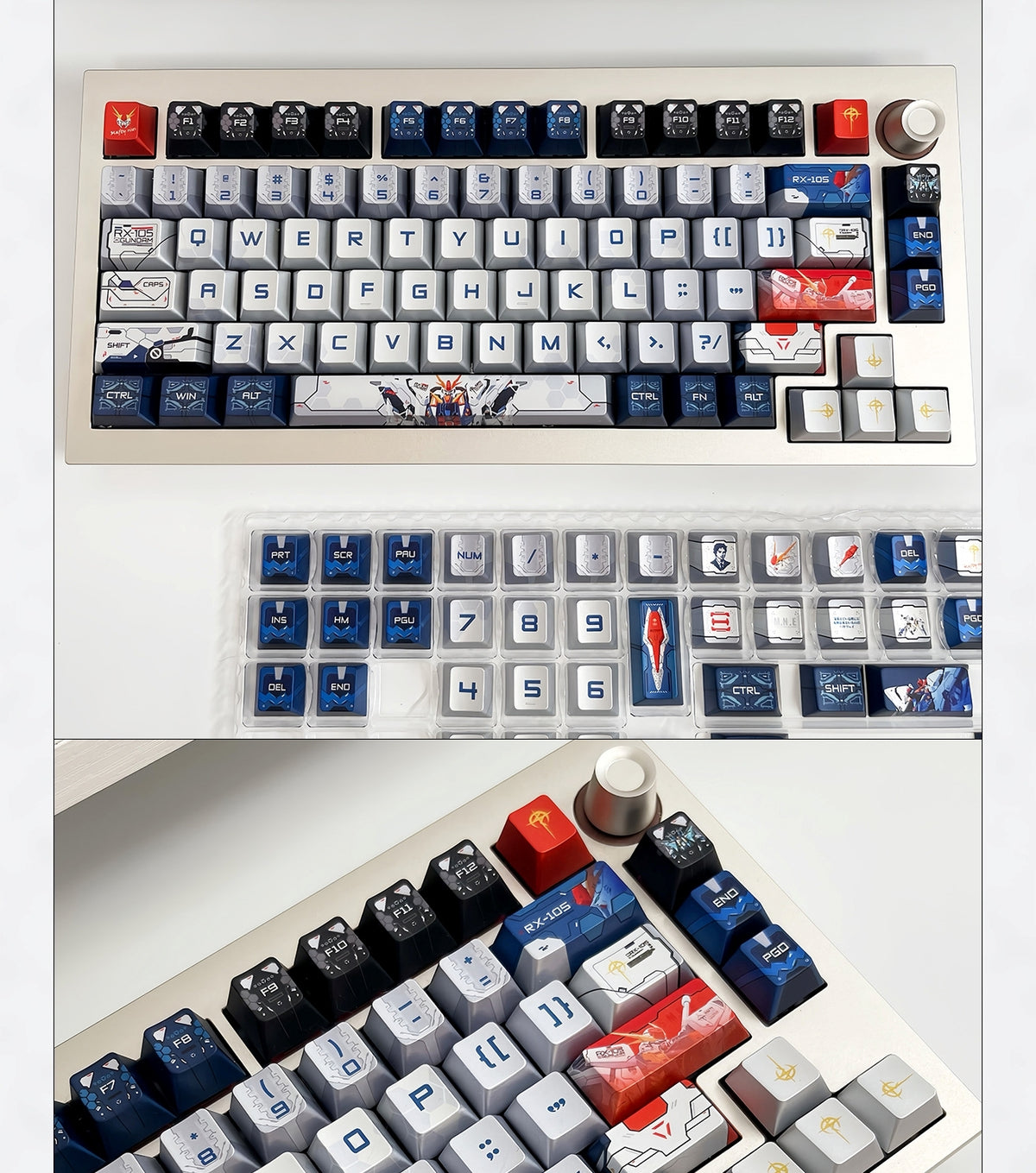 Kosei Gundam Quality Metallic Paint Cherry PBT Keycaps