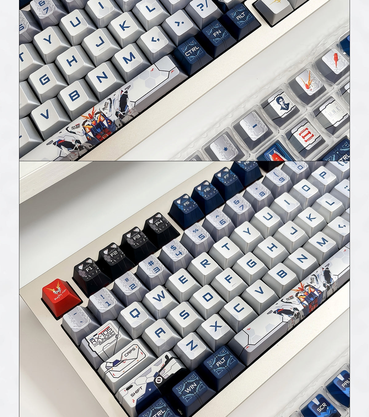 Kosei Gundam Quality Metallic Paint Cherry PBT Keycaps