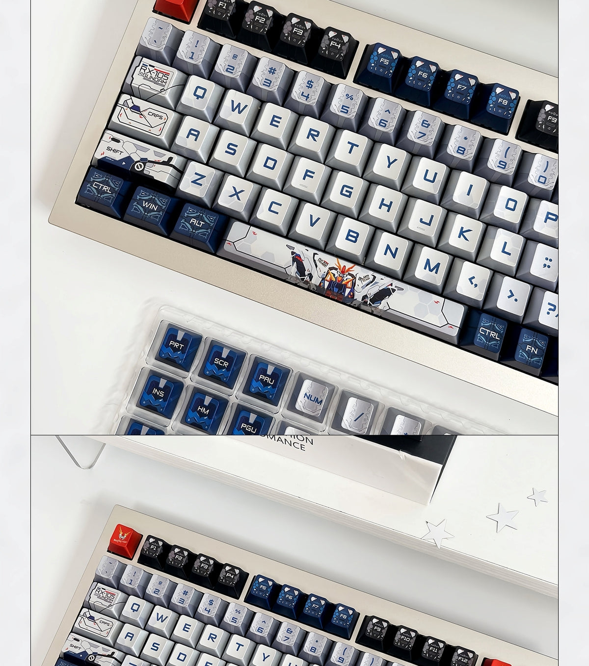 Kosei Gundam Quality Metallic Paint Cherry PBT Keycaps