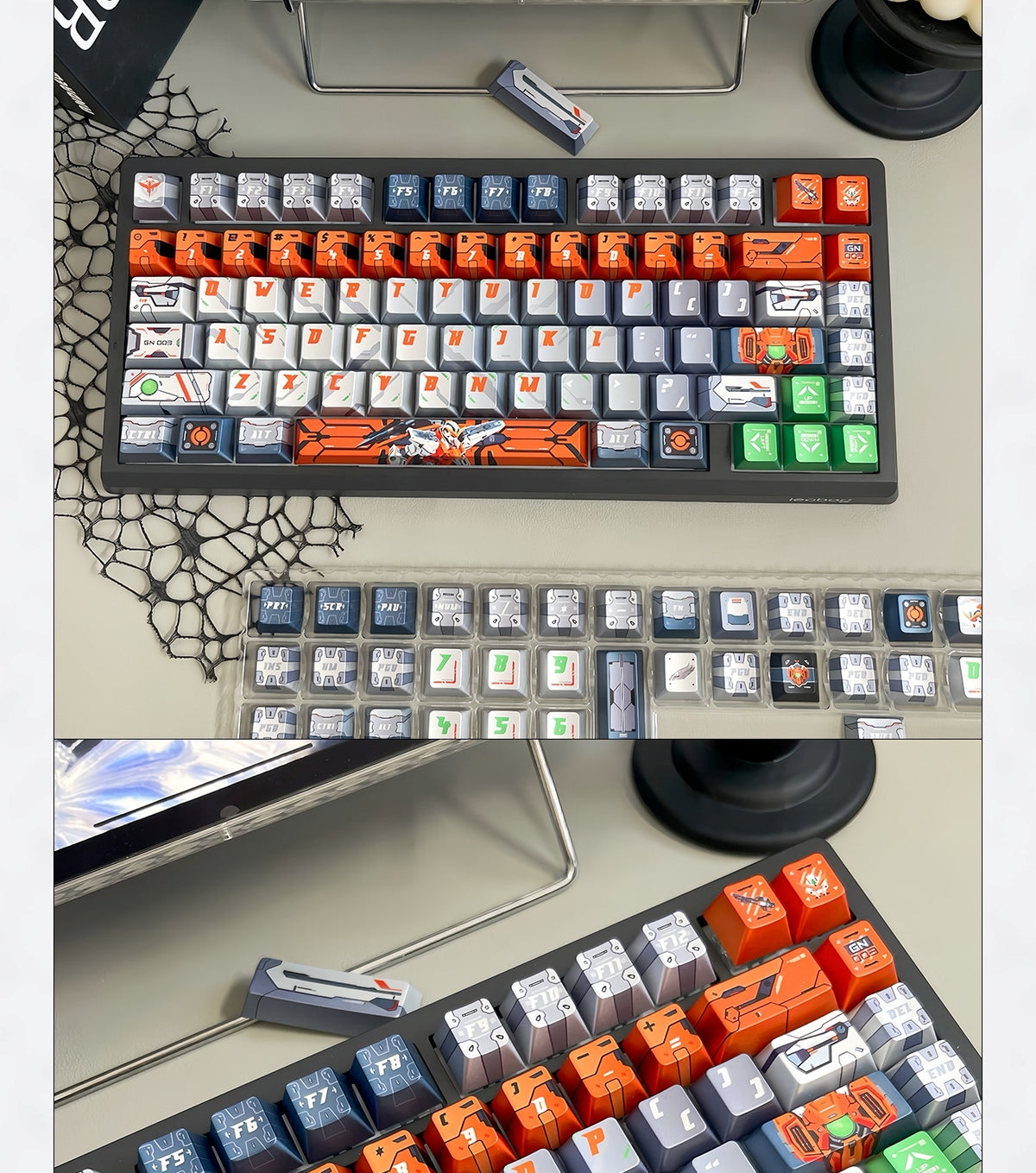 Archangel Gundam Quality Metallic Paint Cherry PBT Keycaps