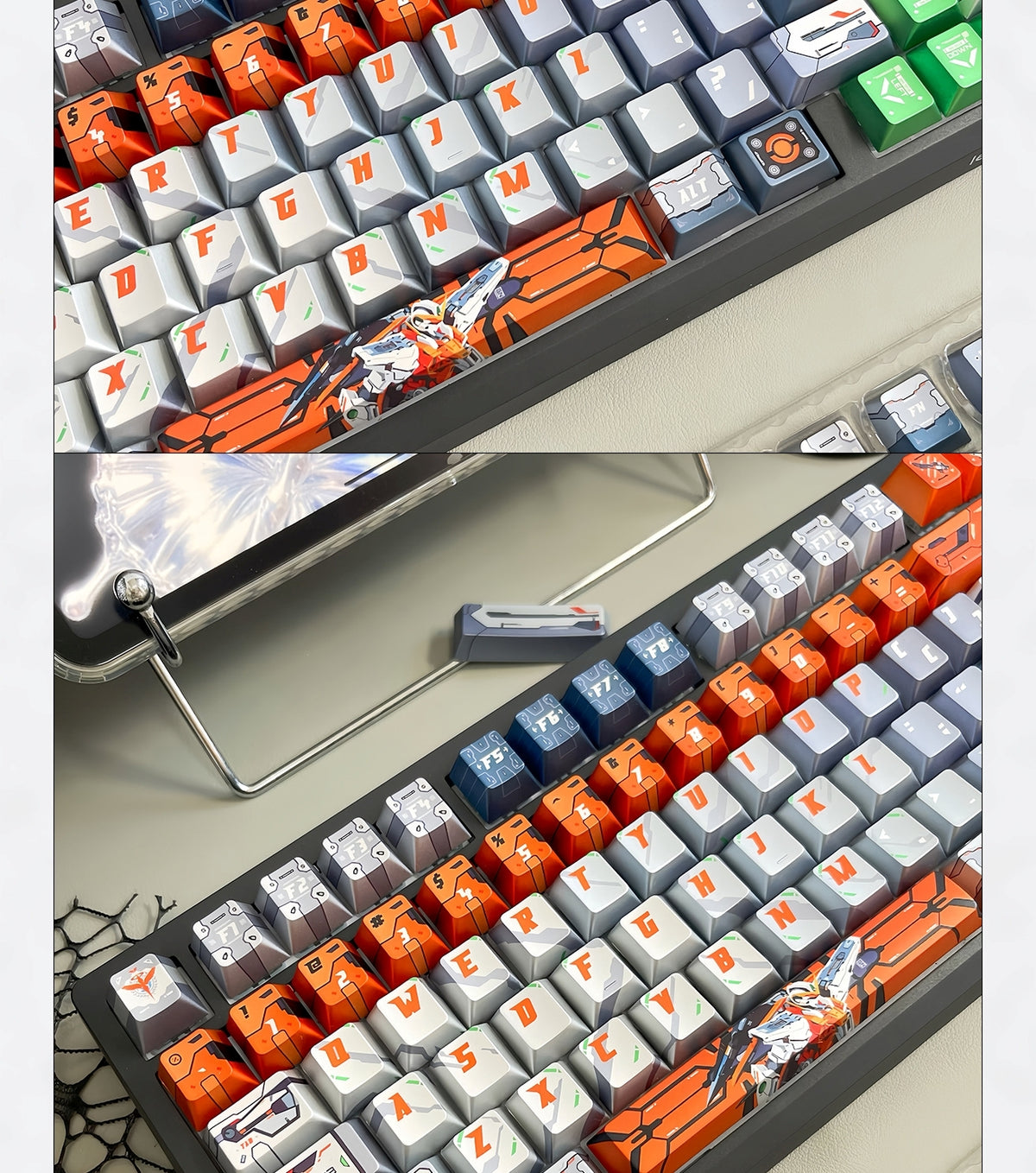 Archangel Gundam Quality Metallic Paint Cherry PBT Keycaps