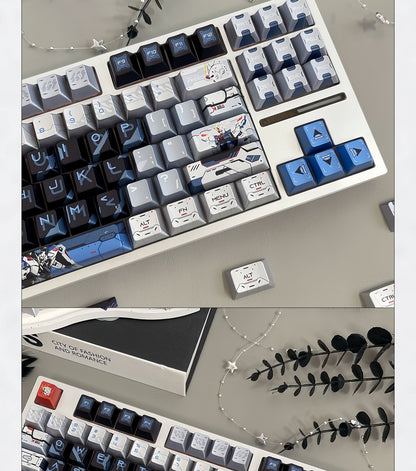 Freedom Gundam Quality Metallic Paint Cherry PBT Keycaps