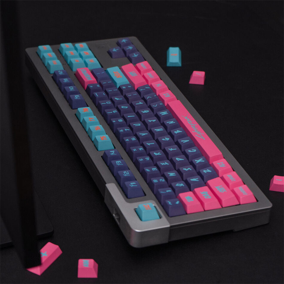 Cyberpunk Yellow/Pink Cherry PBT Keycaps