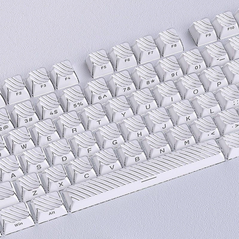 White Demon Wave OEM Side Printed Keycaps