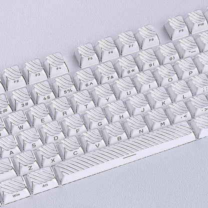 White Demon Wave OEM Side Printed Keycaps