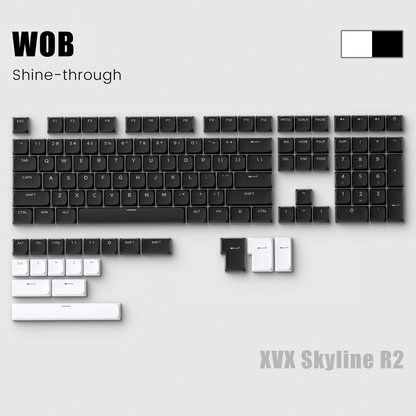 WOB Low Profile Shinethrough Skyline R2 Doubleshot PBT Keycap
