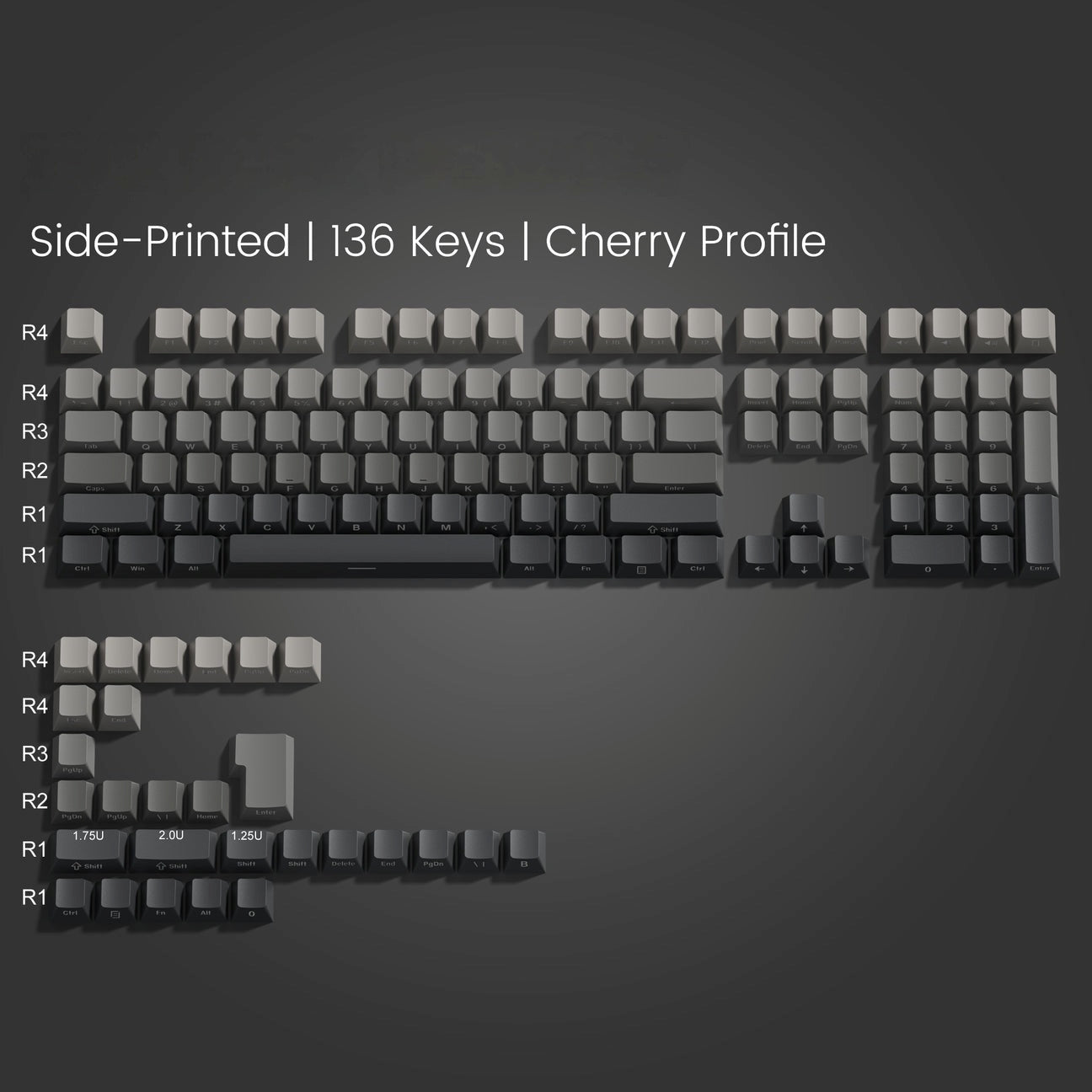 Dark Shadow Side Backlit Cherry Pbt Keycap