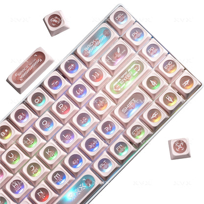 Cats Eye New Concept Pink UV Printed Backlit Keycaps