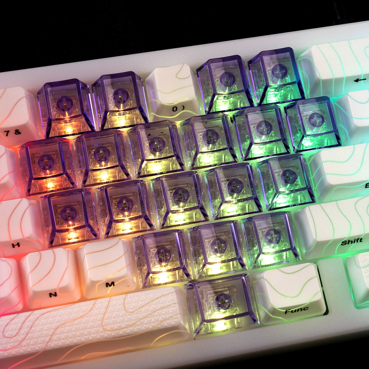 Womier DIY Blank Crystal Transparent Keycaps Set Of 49 Keys