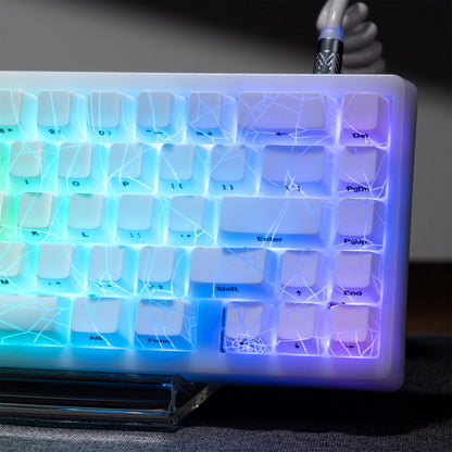 PREMIUM SPIDER WEB White Backlit Version Pattern OEM Profile IMD-Tech Keycap Set