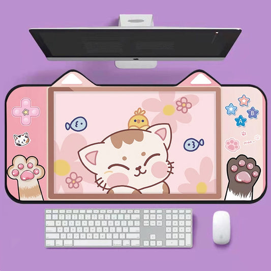 Cat Ear Shape Dreming Cat 800x400x4mm Deskmat