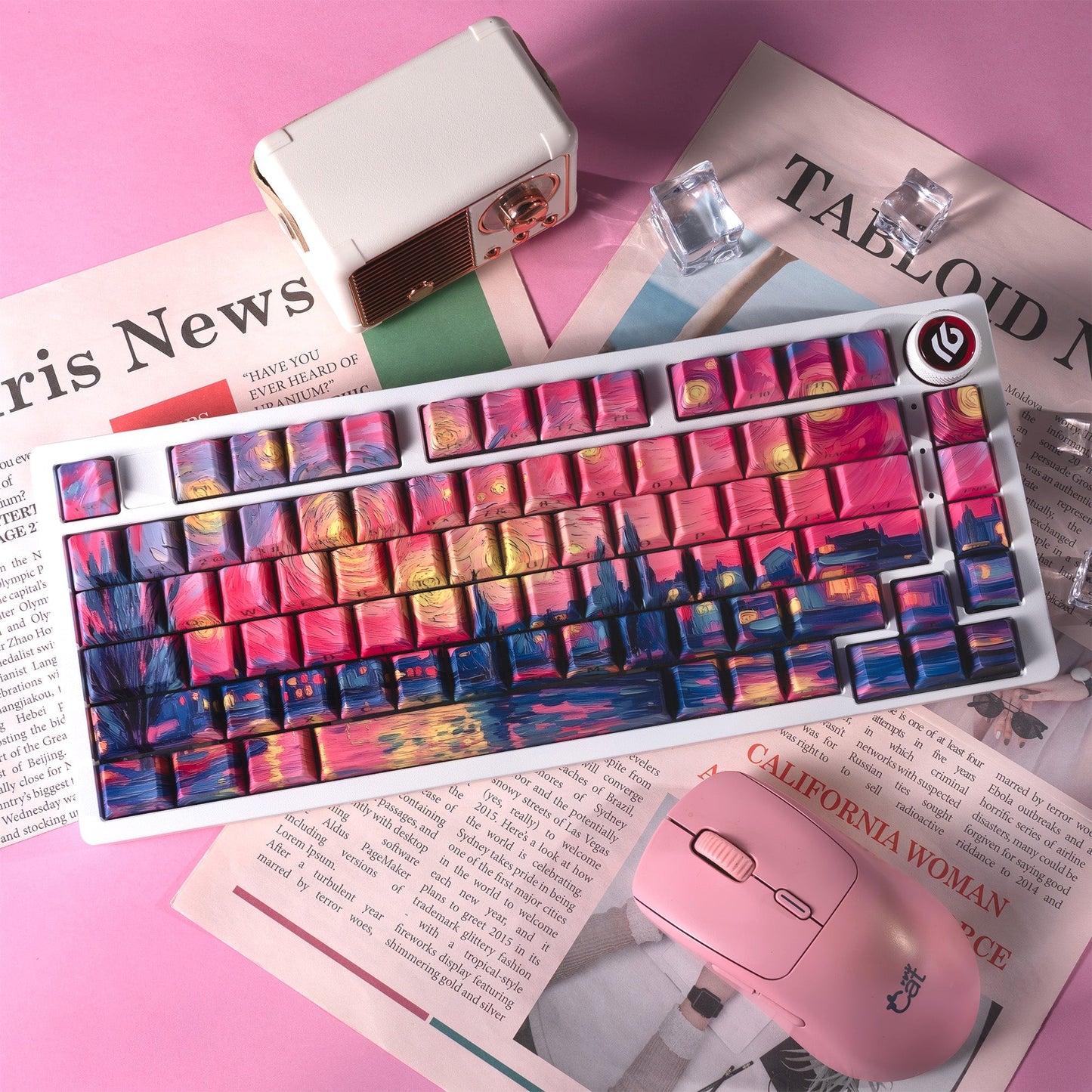 Purple The Starry Night Side Backlit Cherry Profile Dye Sublimation PBT Keycap Set