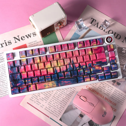 Purple Sky Starry Night Side Backlit Cherry PBT Keycaps