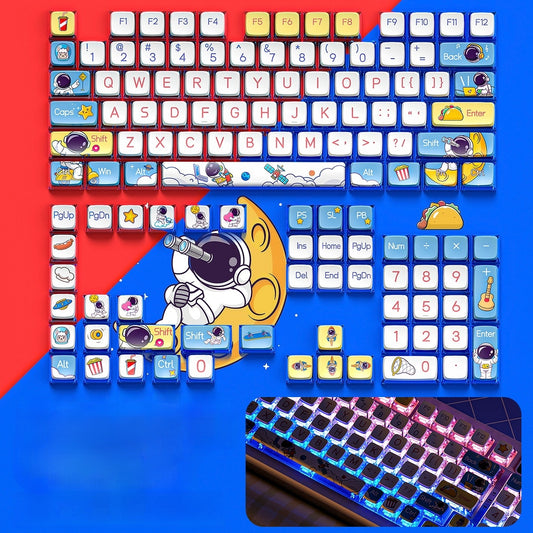 Happy Astronaut Transparent Base ASA Doubleshot Keycaps