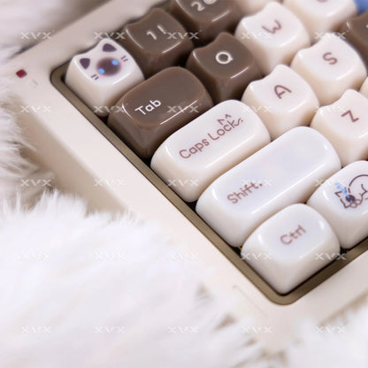 Jade Siamese Cat MAO Keycaps