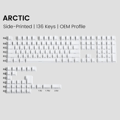 Womier Arctic Pure White Side Backlit Doubleshot PBT Keycaps