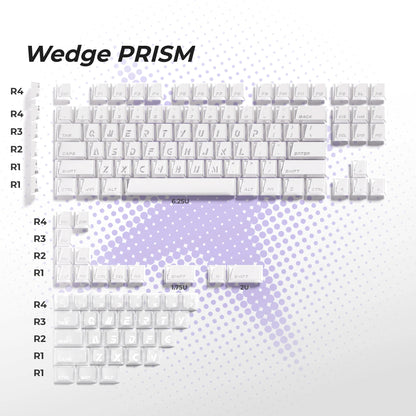 XVX Wedge PRISM White Shine-Through Double-Shot ABS+PC Keycap Set
