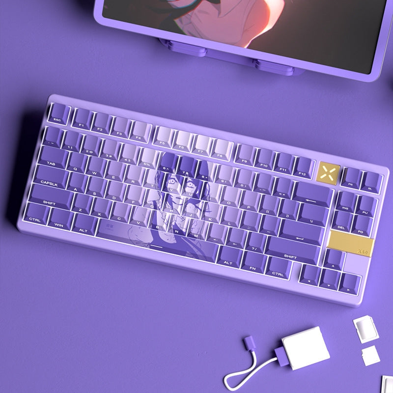 Eve Reese Purple Anime Side Backlit Doubleshot PBT Keycaps