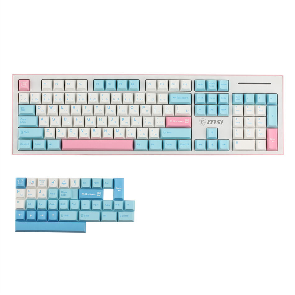 Milk Cap Japanese Cherry PBT Keycaps