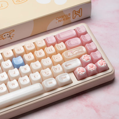 XVX House Pinky Ragdoll Cat Themed MAO Profile Keycaps