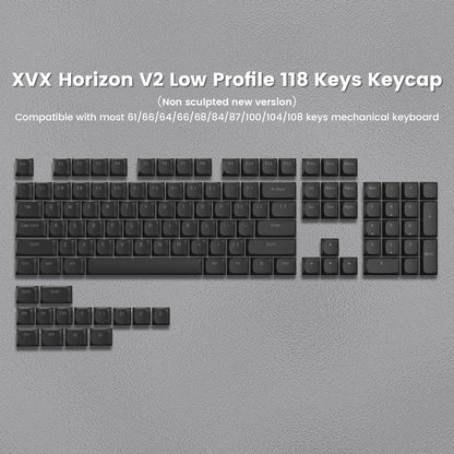 Black Horizon Low Profile Backlit Doubleshot PBT Keycaps